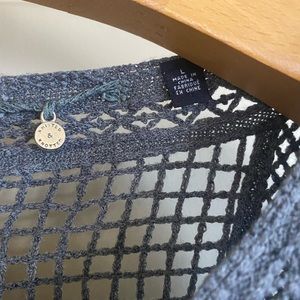 Gray crochet blouse- size L